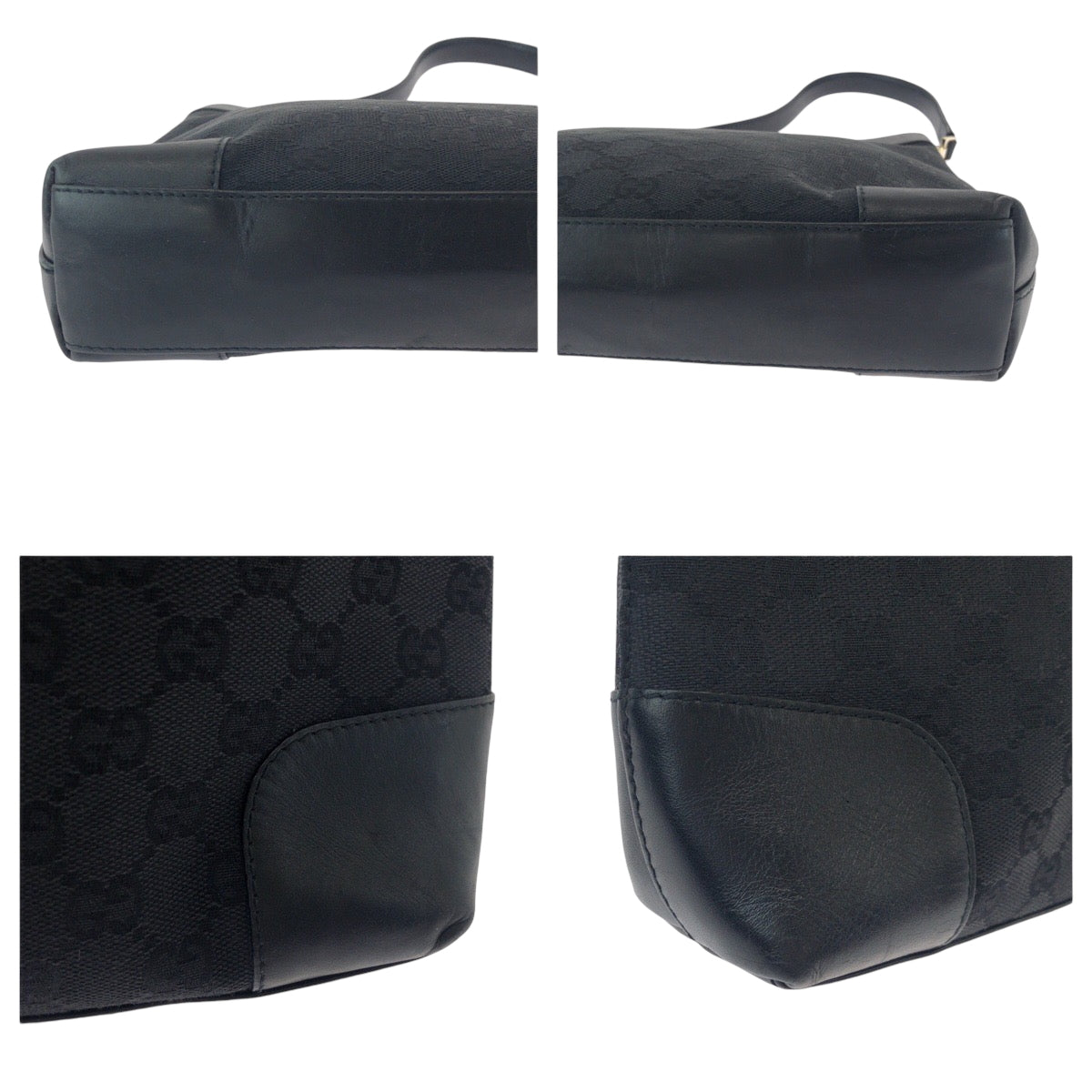 GUCCI Shoulder Bag 33900 GG canvas Black GoldMetal