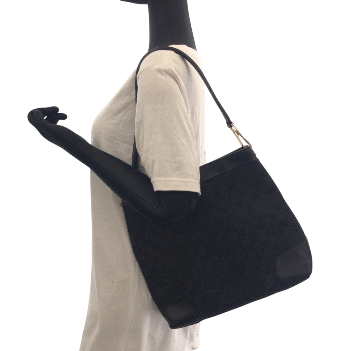 GUCCI Shoulder Bag 33900 GG canvas Black GoldMetal