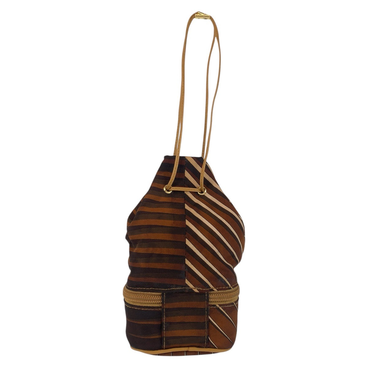 GUCCI Handbag 039 9054 Nylon Brown Gold Metal