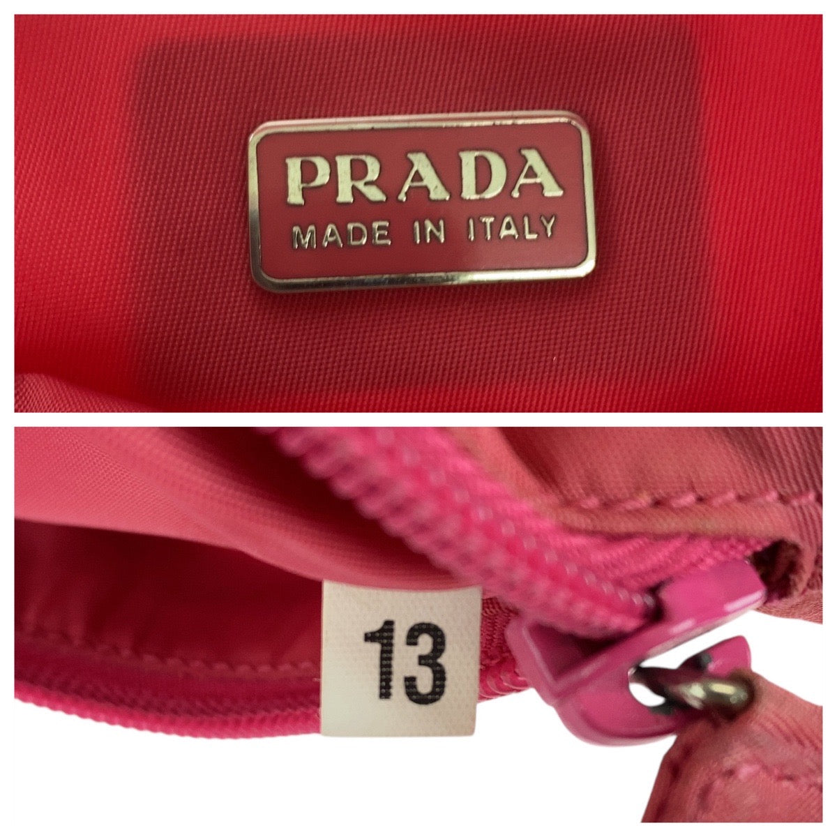 PRADA Handbag Nylon pink Test Triangle With logo