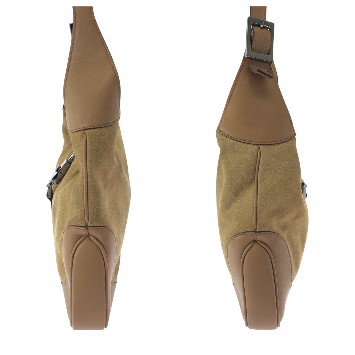 GUCCI Shoulder Bag 001 3306 Suede Camel Brown SilverMetal Jackie