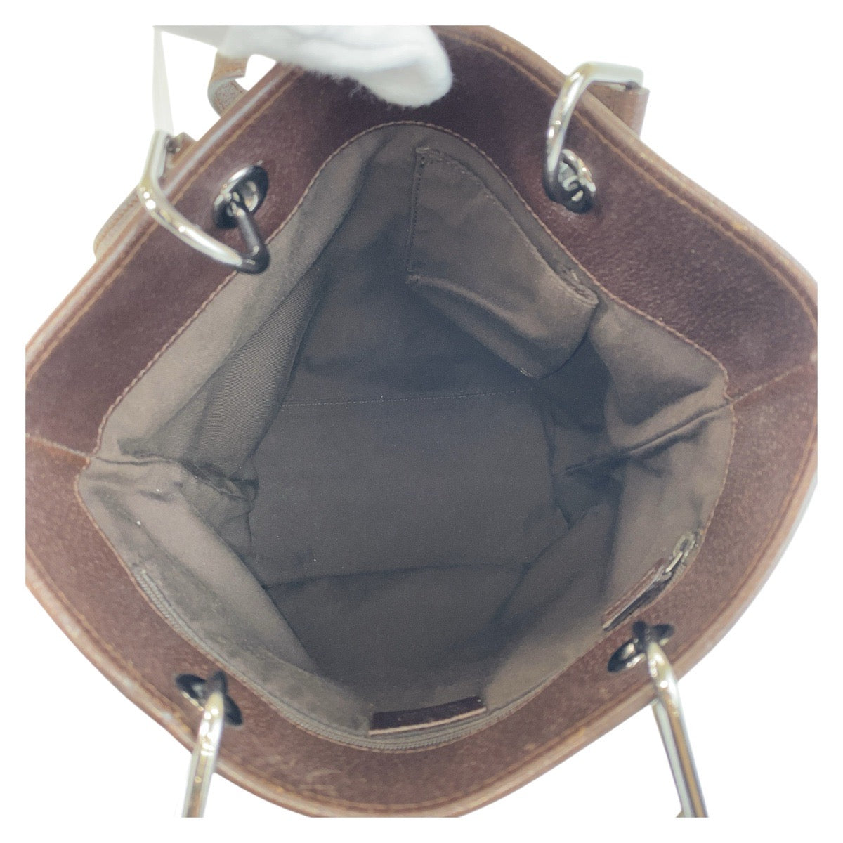 GUCCI Tote Bag 120840 GG canvas Beige Brown SilverMetal