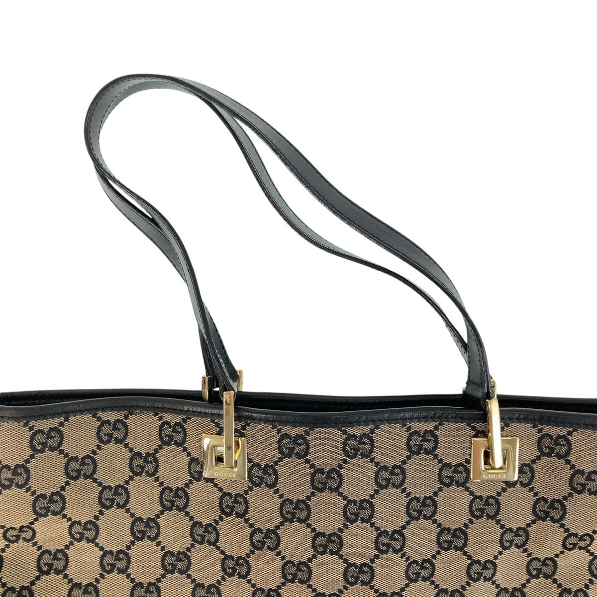 GUCCI Tote Bag 002 1098 GG canvas Black GoldMetal
