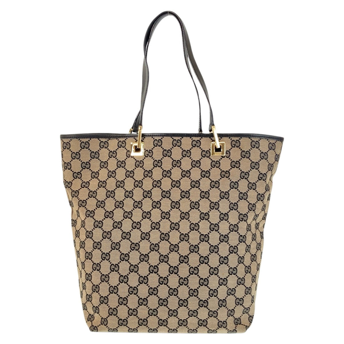 GUCCI Tote Bag 002 1098 GG canvas Black GoldMetal