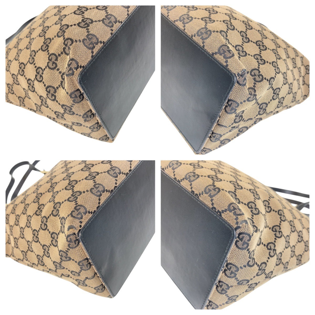 GUCCI Tote Bag 002 1098 GG canvas Black GoldMetal