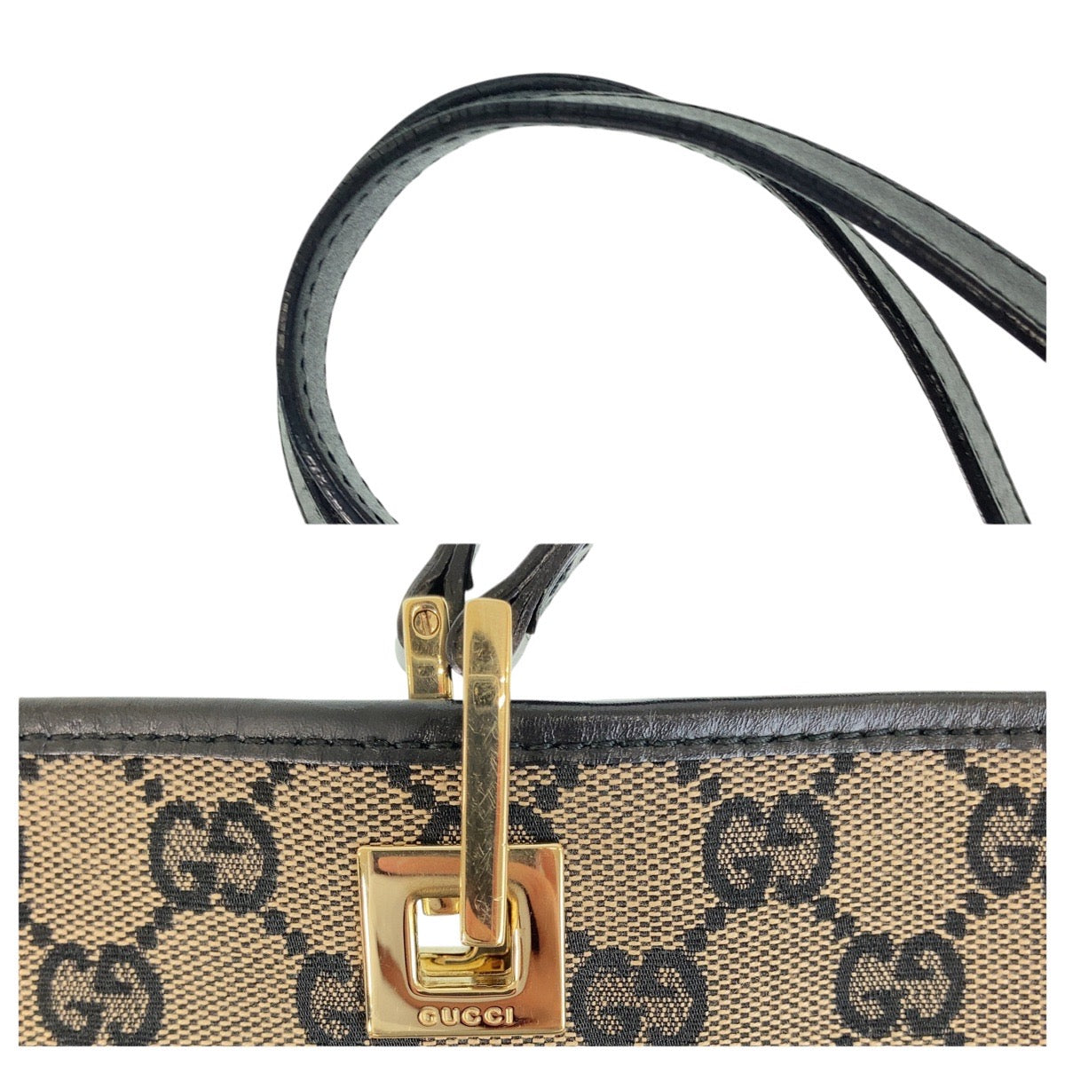 GUCCI Tote Bag 002 1098 GG canvas Black GoldMetal