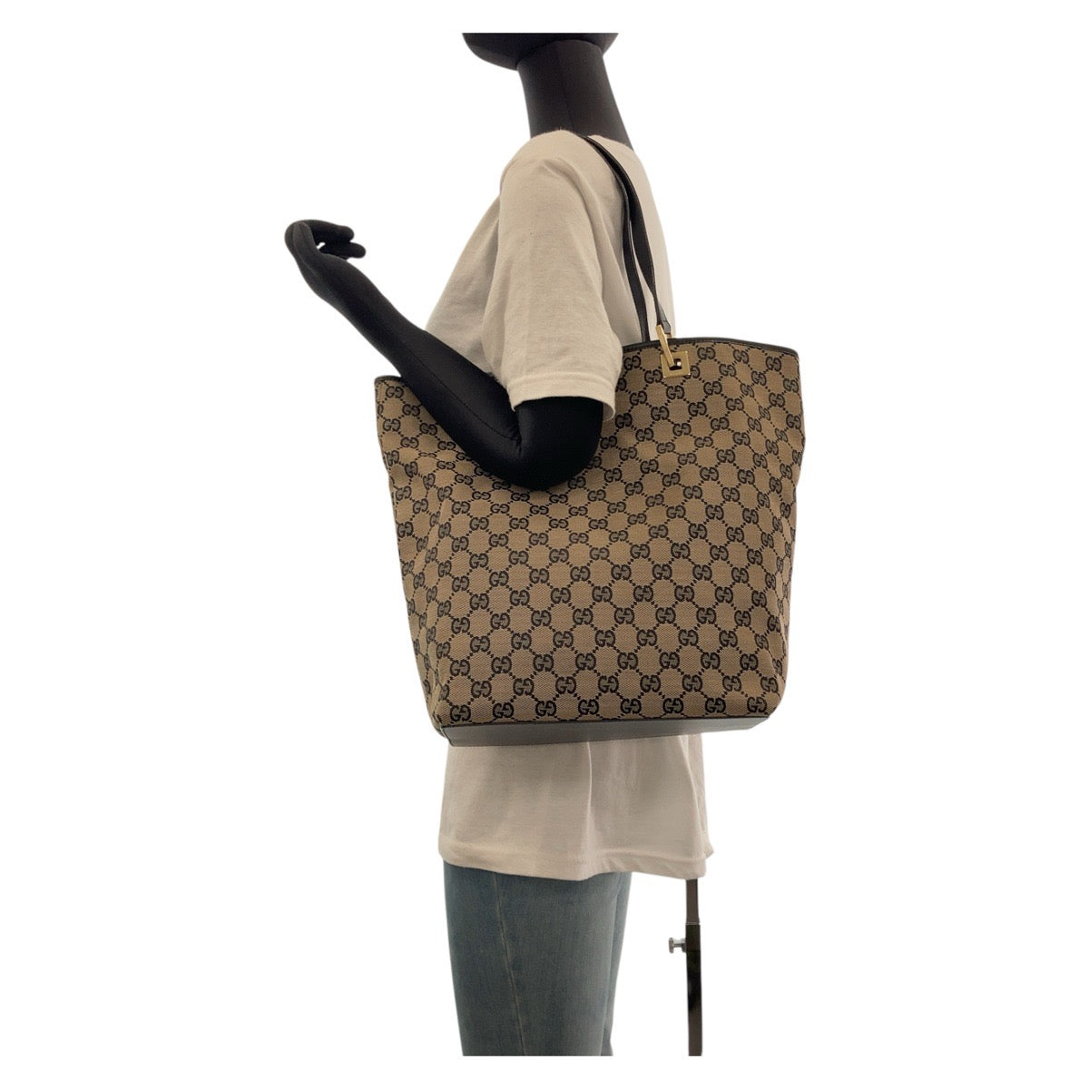 GUCCI Tote Bag 002 1098 GG canvas Black GoldMetal