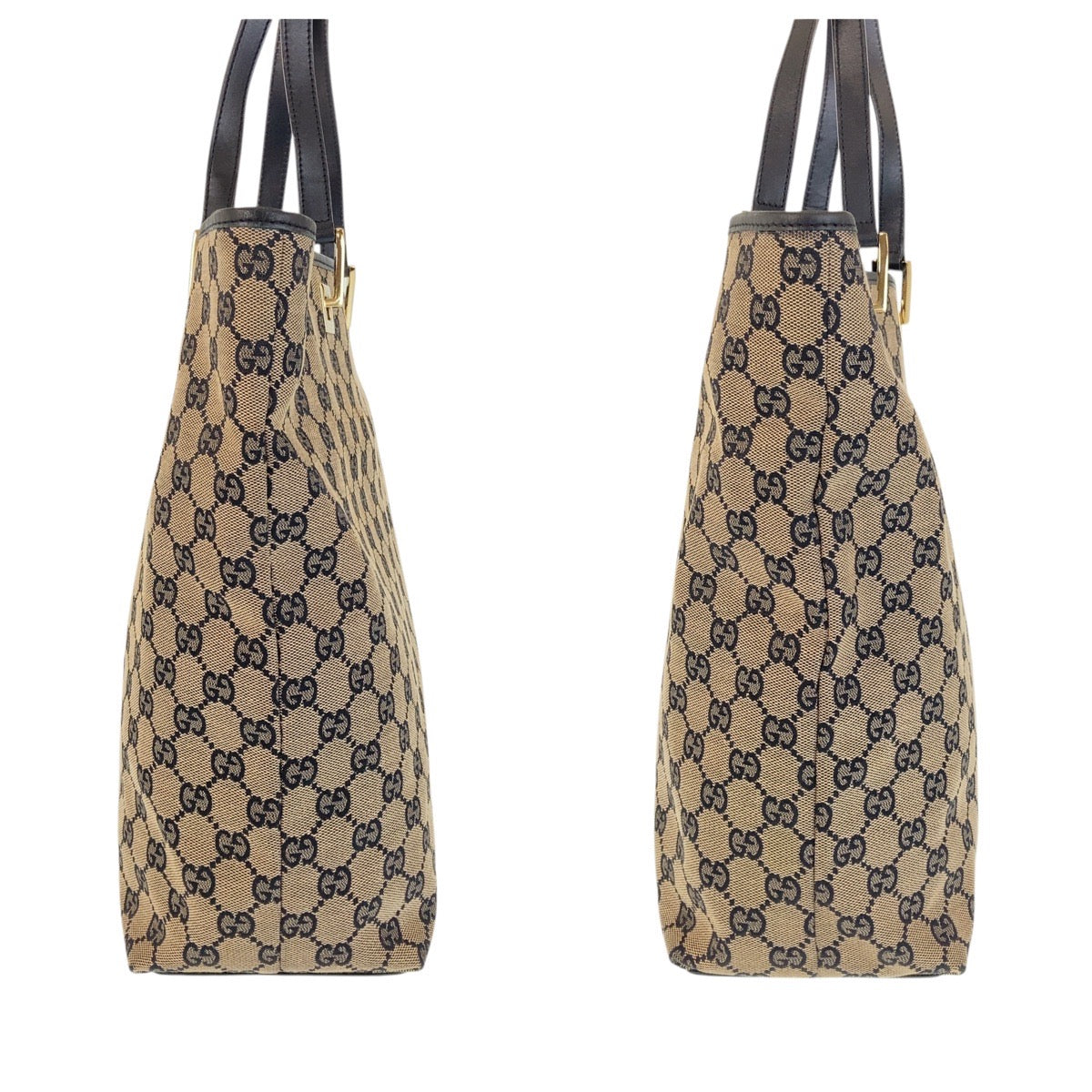 GUCCI Tote Bag 002 1098 GG canvas Black GoldMetal
