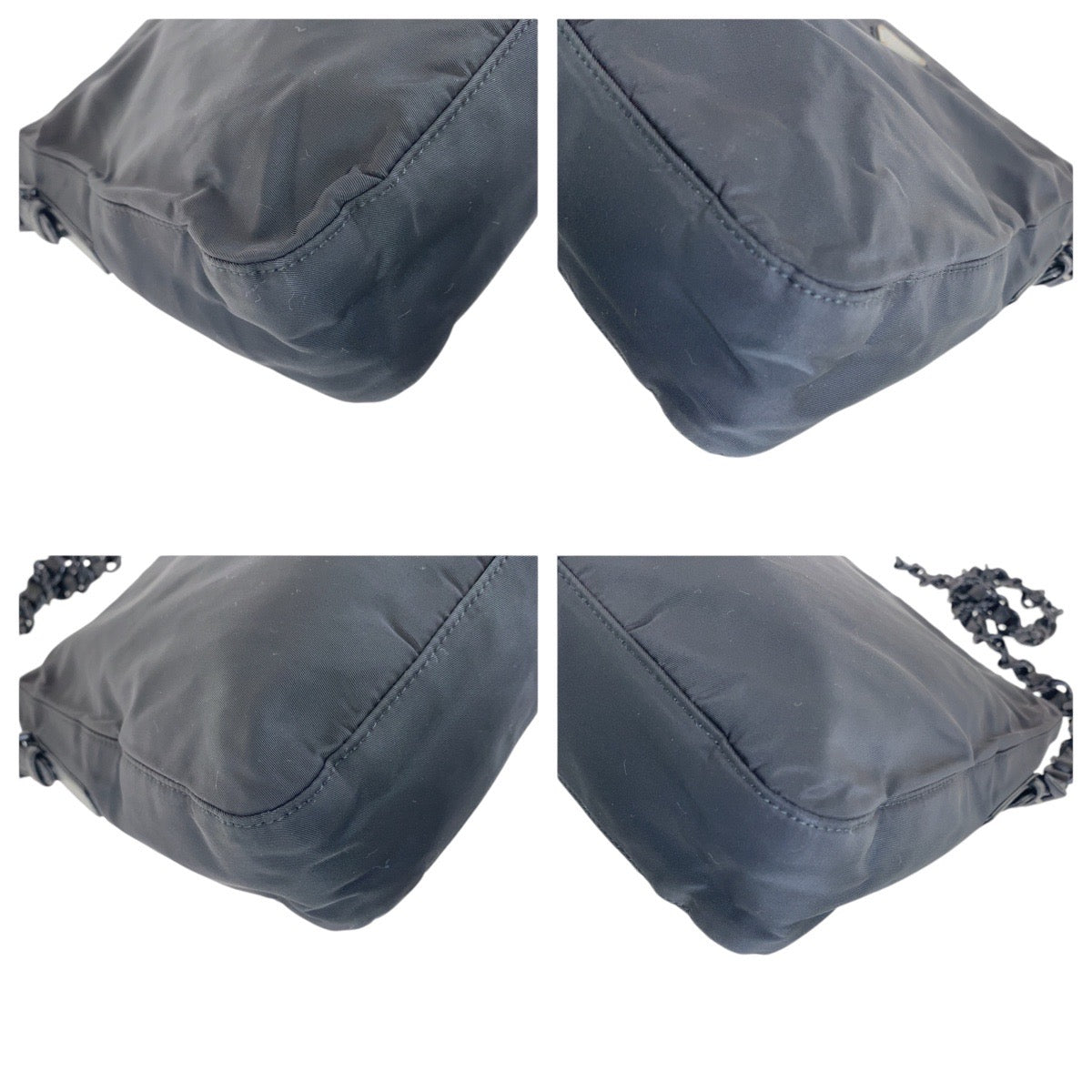 PRADA Shoulder Bag Nylon black Test Triangle With logo