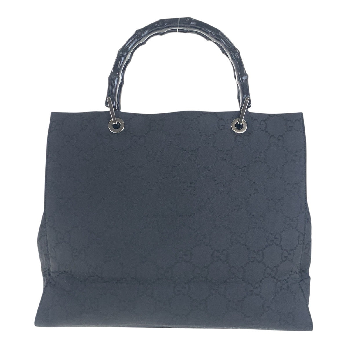 GUCCI Tote Bag 002 1010 GG canvas Black SilverMetal Bamboo