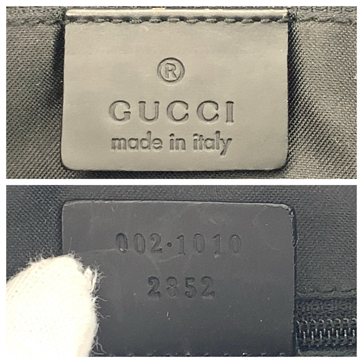 GUCCI Tote Bag 002 1010 GG canvas Black SilverMetal Bamboo