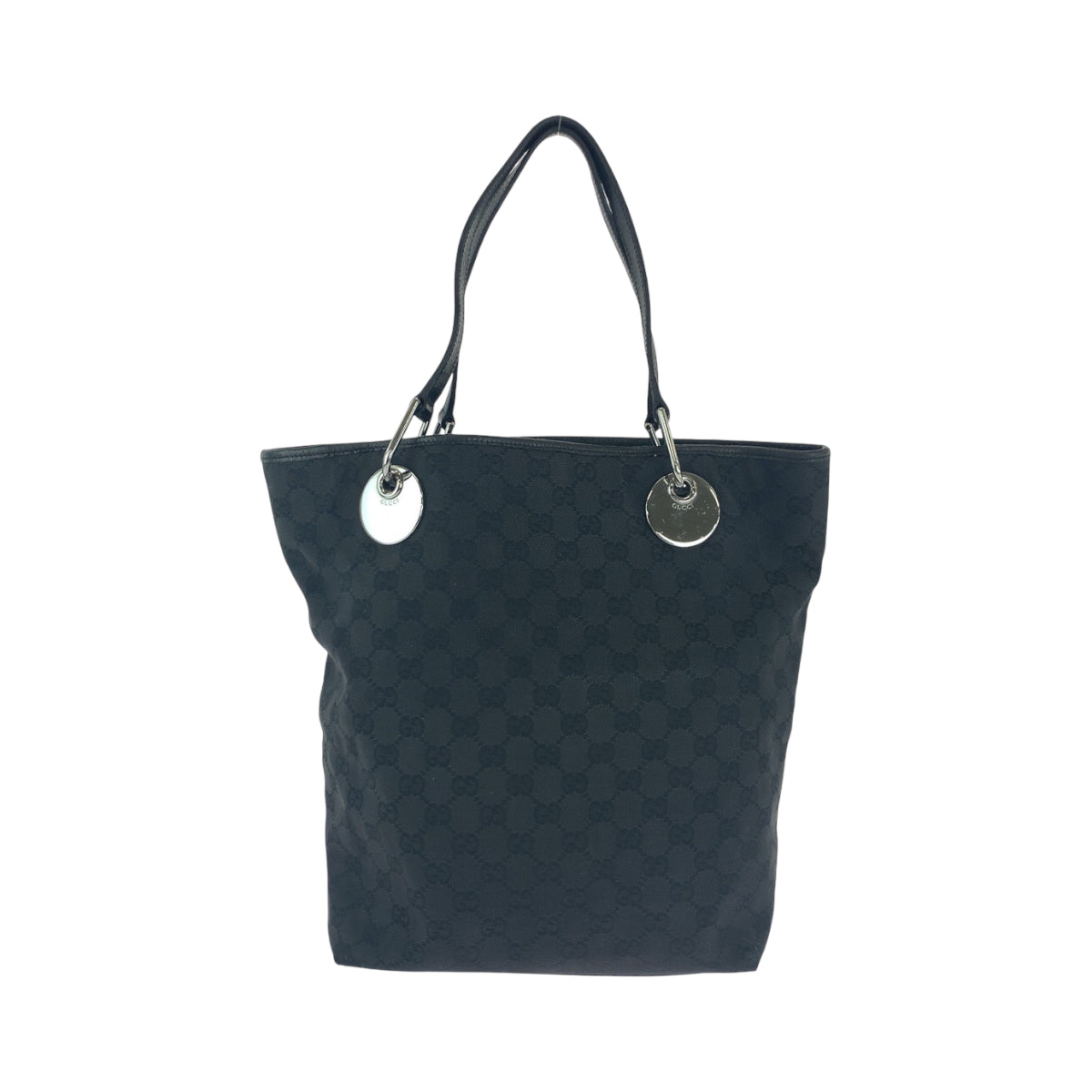 GUCCI Tote Bag 10836 GG canvas Black SilverMetal