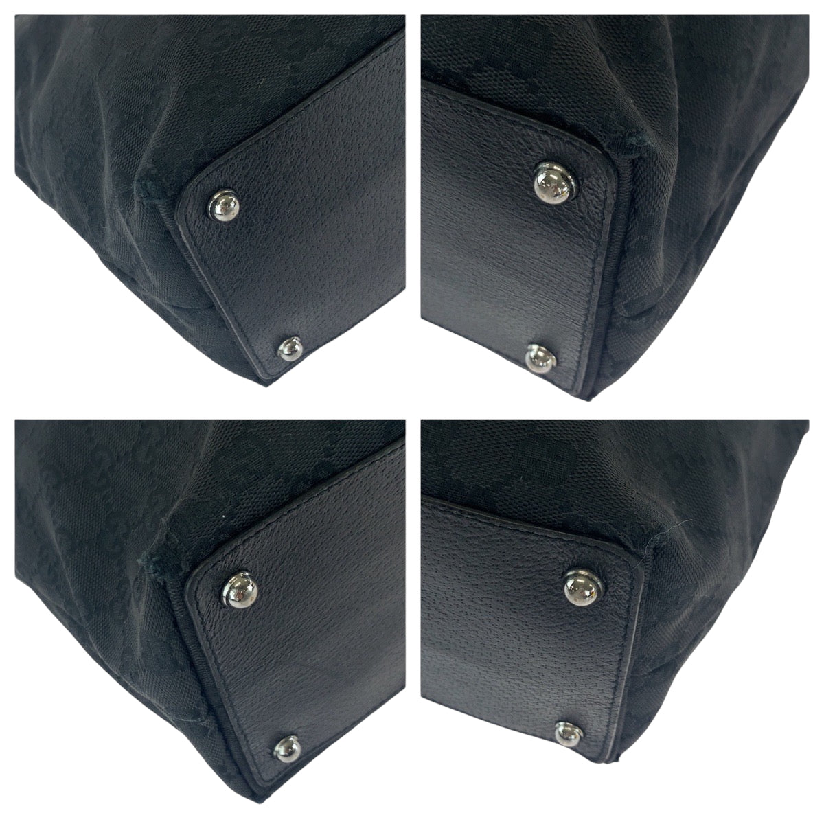 GUCCI Tote Bag 10836 GG canvas Black SilverMetal