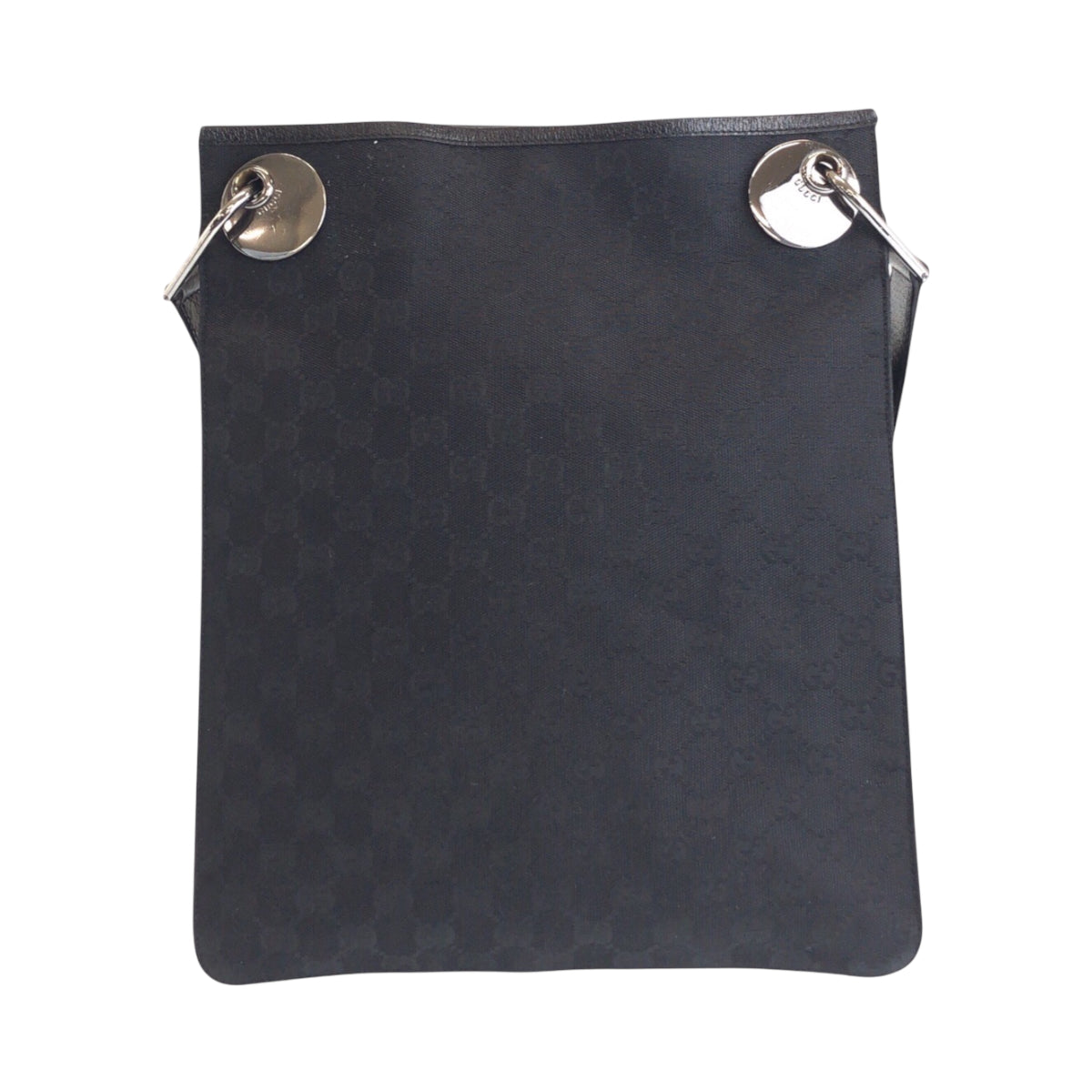 GUCCI Shoulder Bag 120842 GG canvas Black SilverMetal