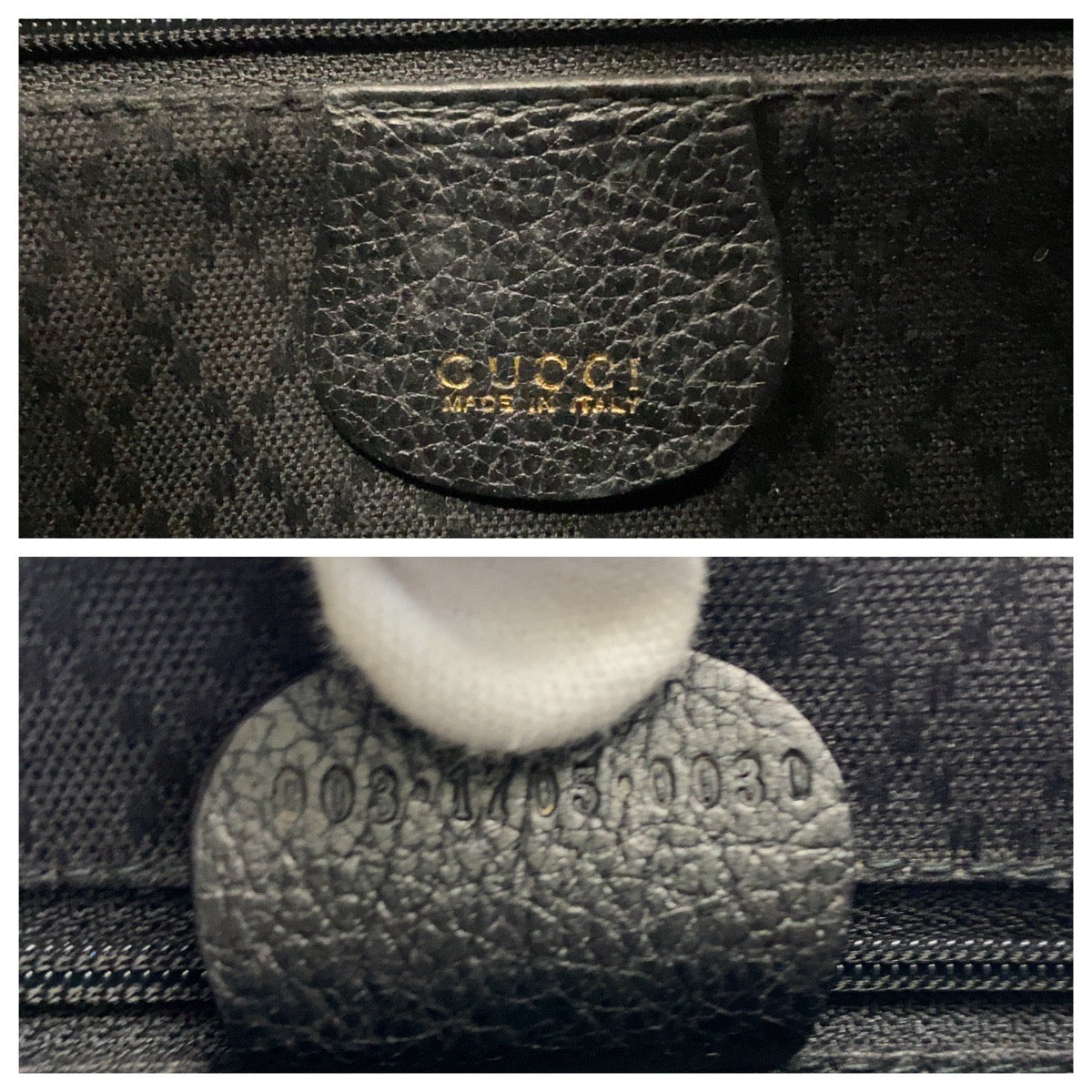 GUCCI Backpack 003 1705 0030 Suede Black GoldMetal Bamboo