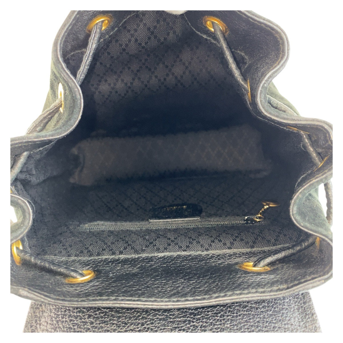 GUCCI Backpack 003 1705 0030 Suede Black GoldMetal Bamboo