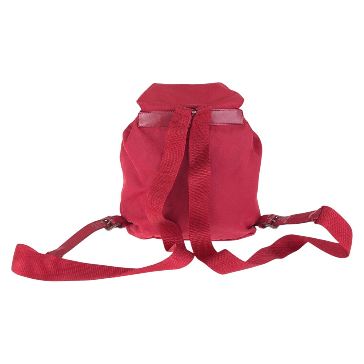 PRADA Backpack Nylon Red Test Triangle With logo