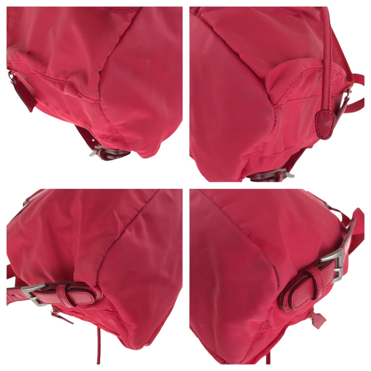 PRADA Backpack Nylon Red Test Triangle With logo