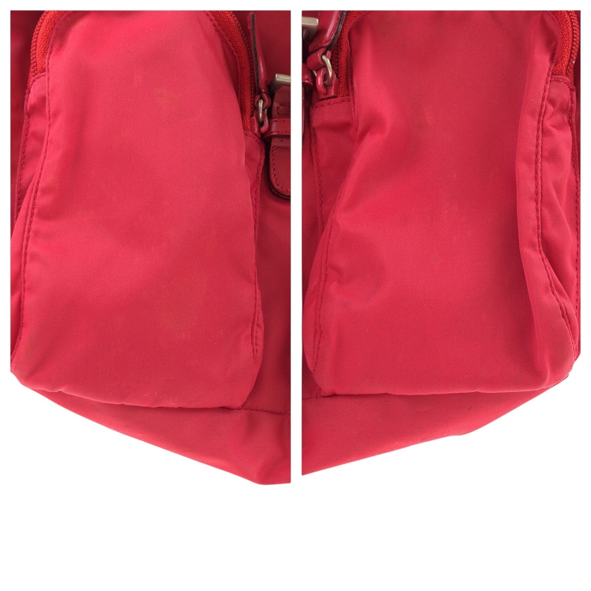 PRADA Backpack Nylon Red Test Triangle With logo