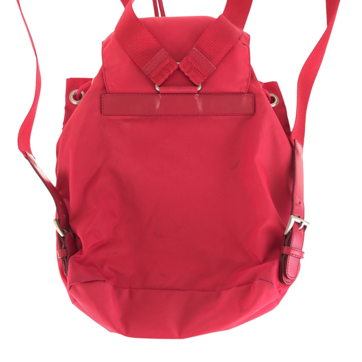 PRADA Backpack Nylon Red Test Triangle With logo
