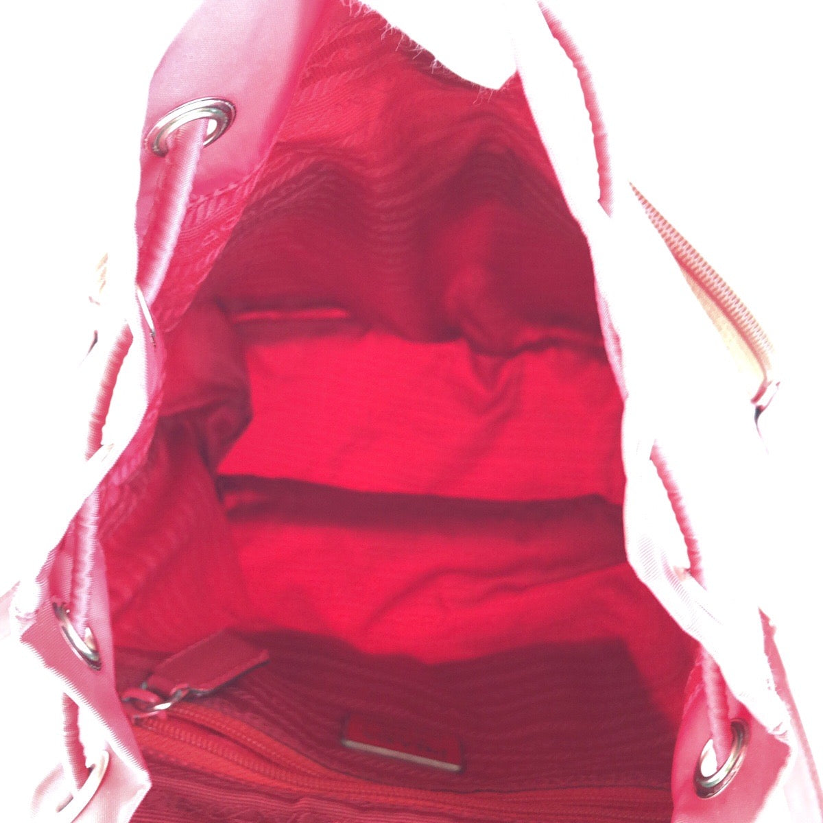 PRADA Backpack Nylon Red Test Triangle With logo