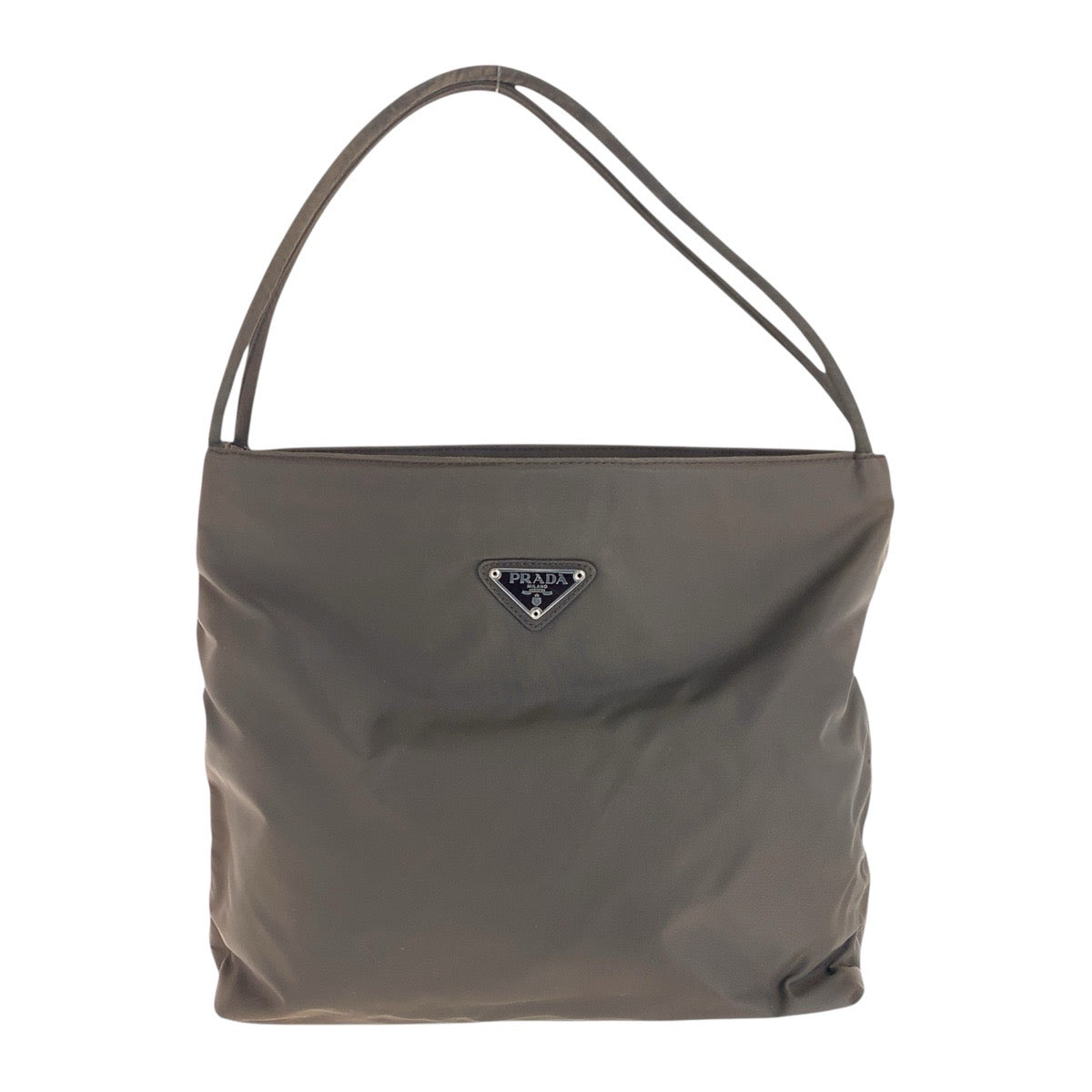 PRADA Shoulder Bag Nylon Brown Test Triangle With logo