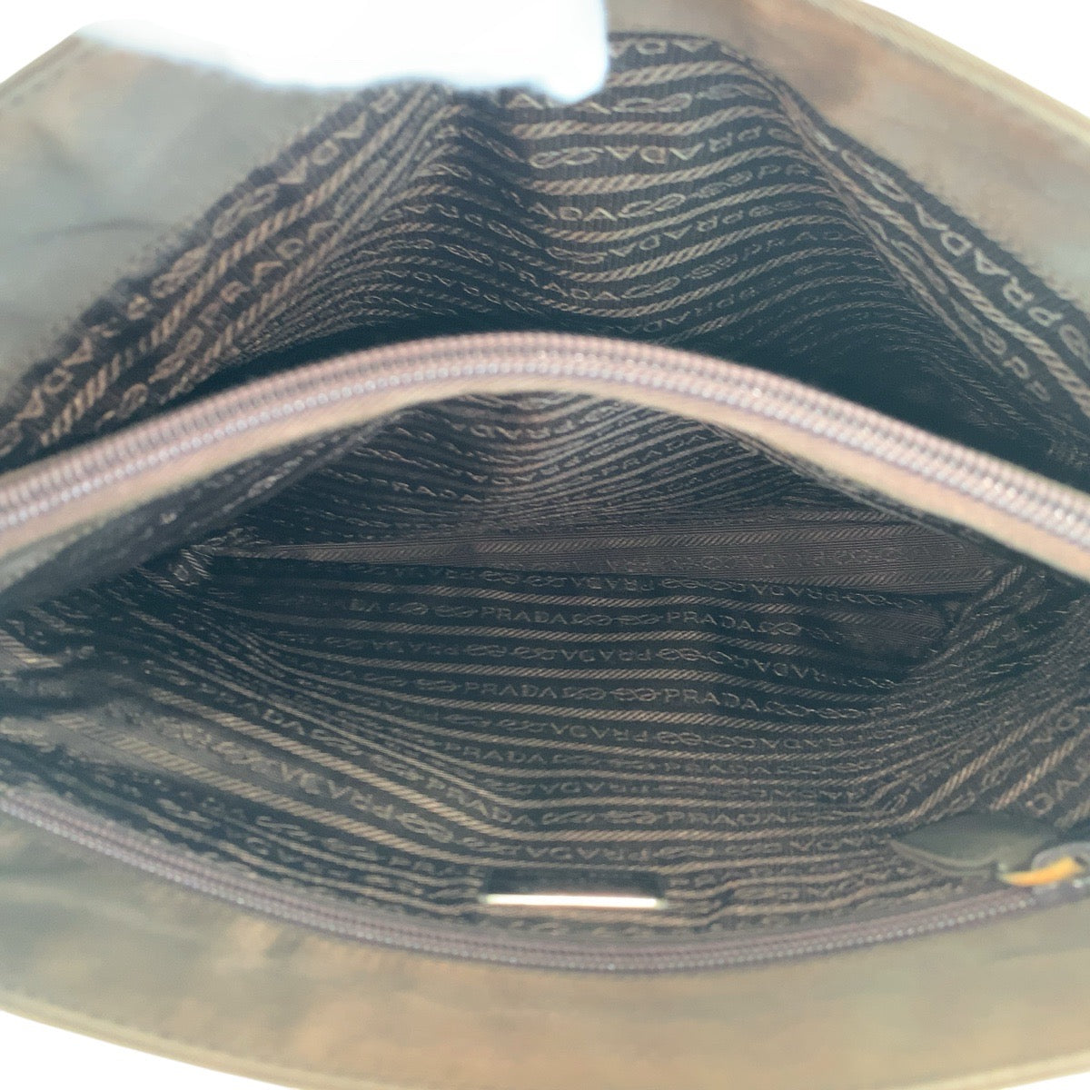 PRADA Shoulder Bag Nylon Brown Test Triangle With logo