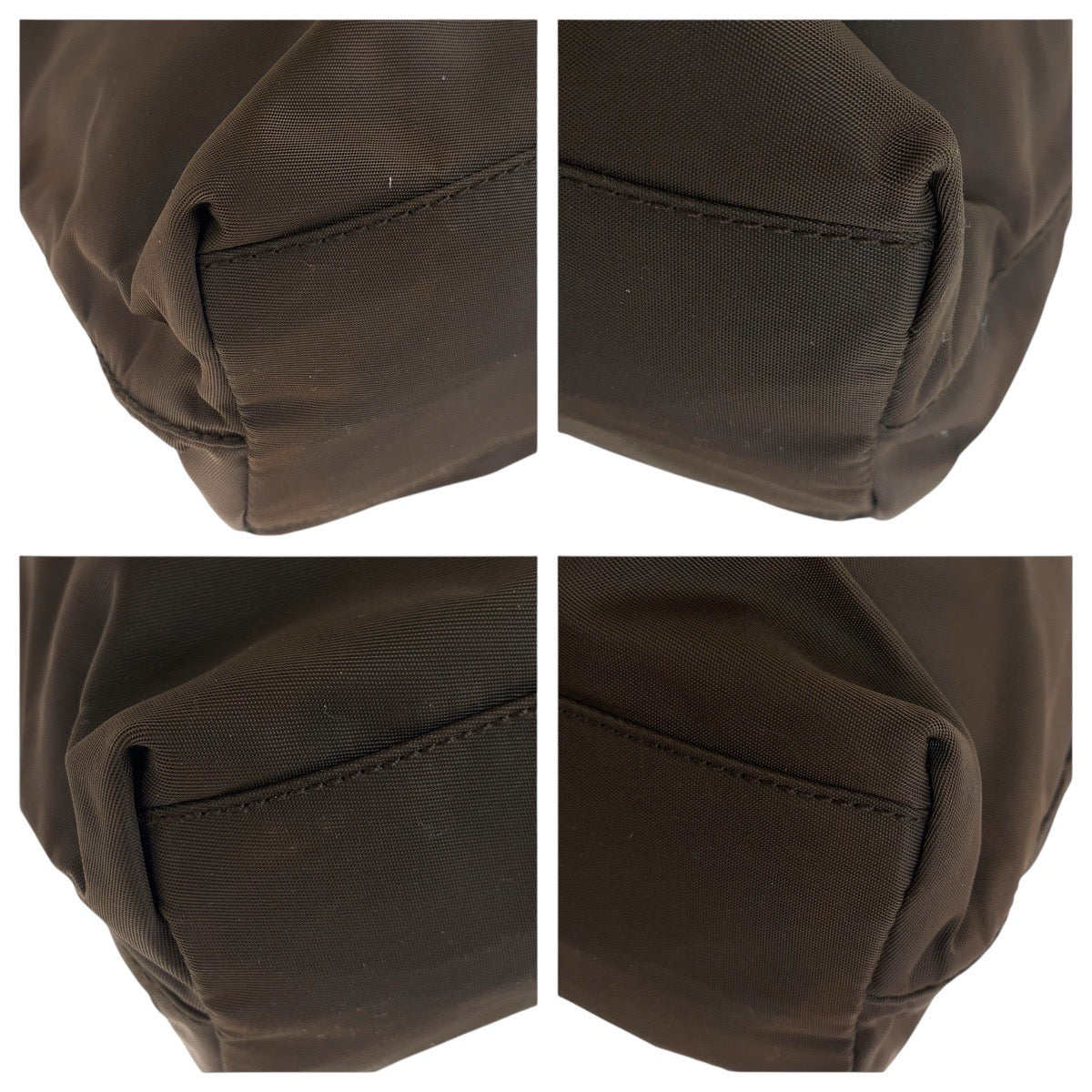 PRADA Shoulder Bag Nylon Brown Test Triangle With logo
