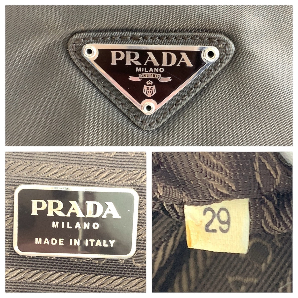 PRADA Shoulder Bag Nylon Brown Test Triangle With logo