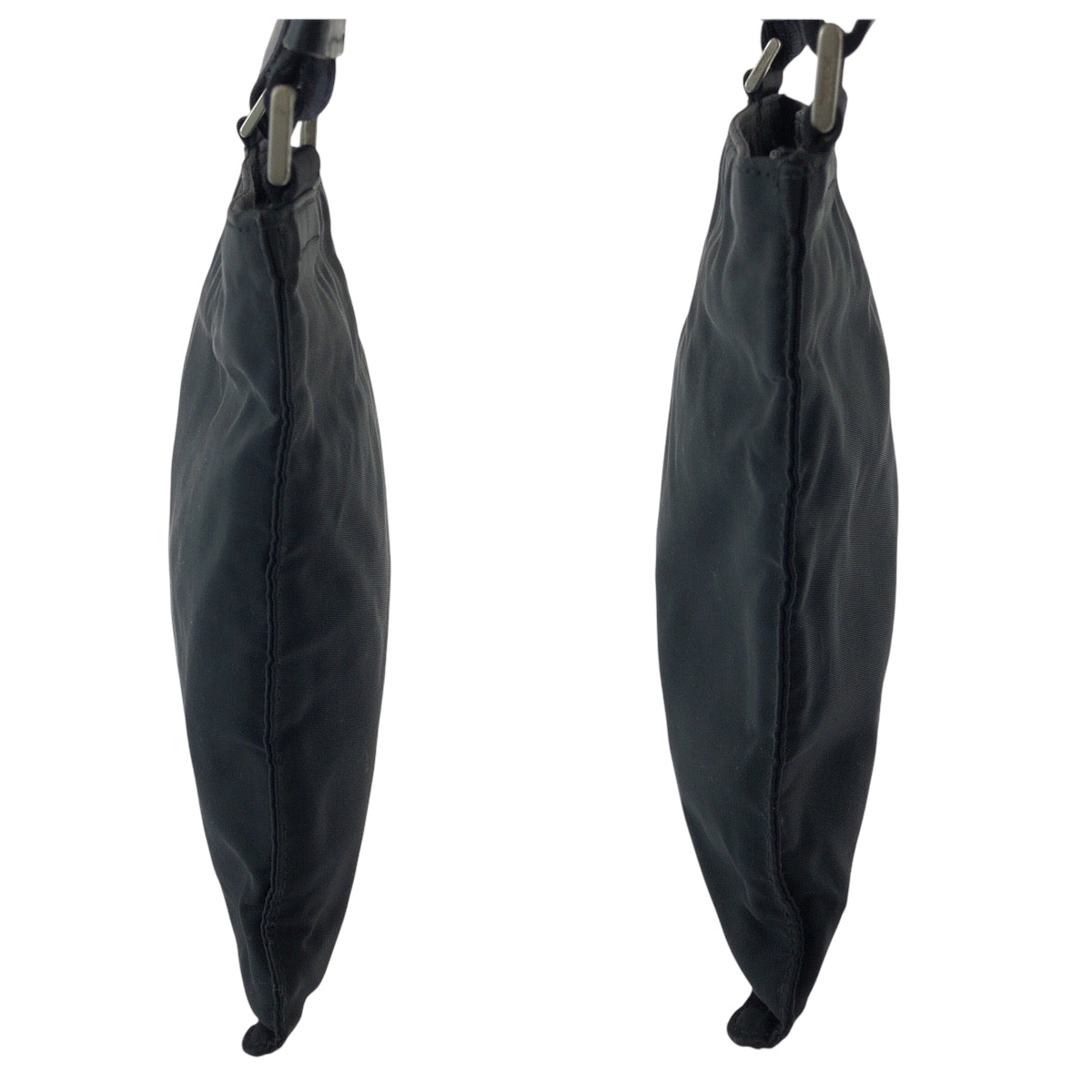 PRADA Shoulder Bag Nylon Black SilverMetal Test Triangle With logo