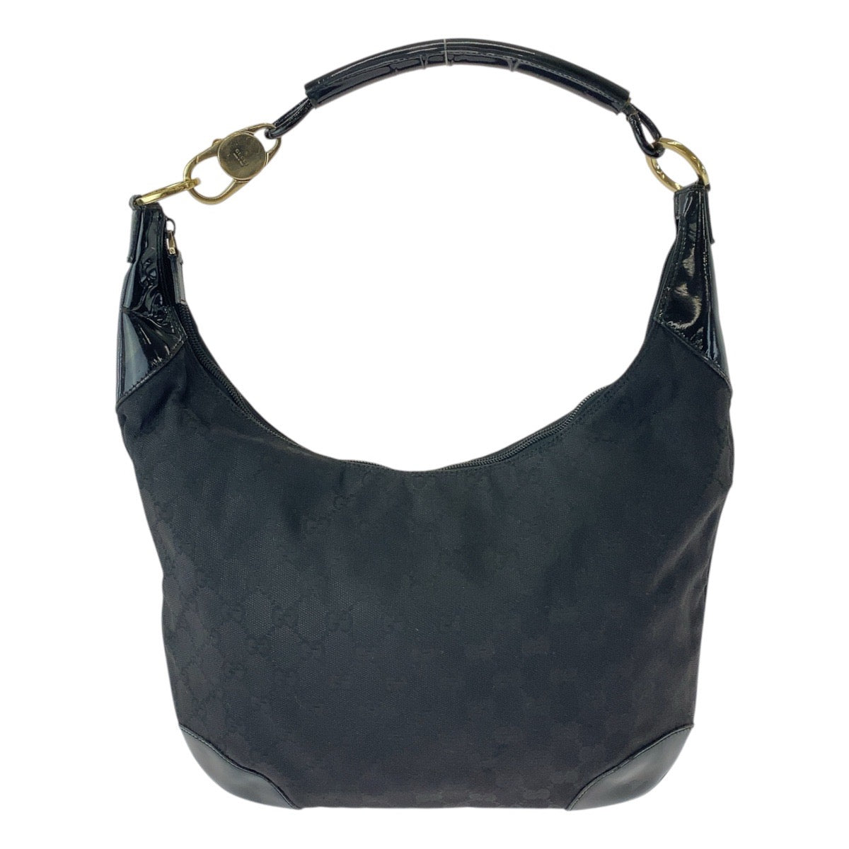 GUCCI Shoulder Bag 001 4157 GG canvas Black GoldMetal