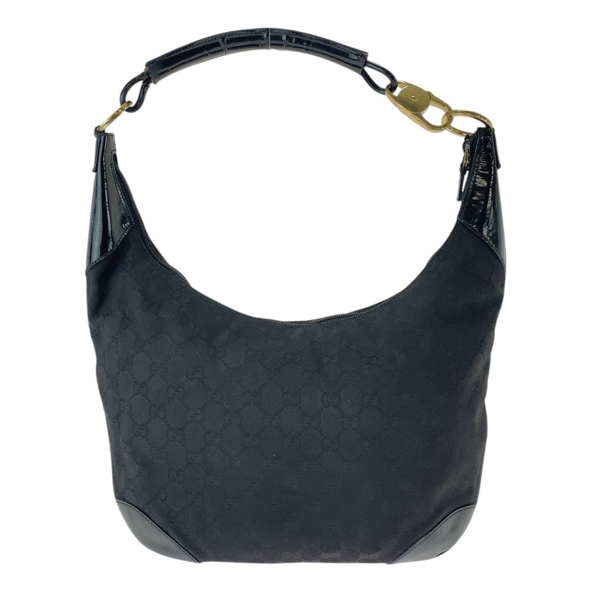 GUCCI Shoulder Bag 001 4157 GG canvas Black GoldMetal