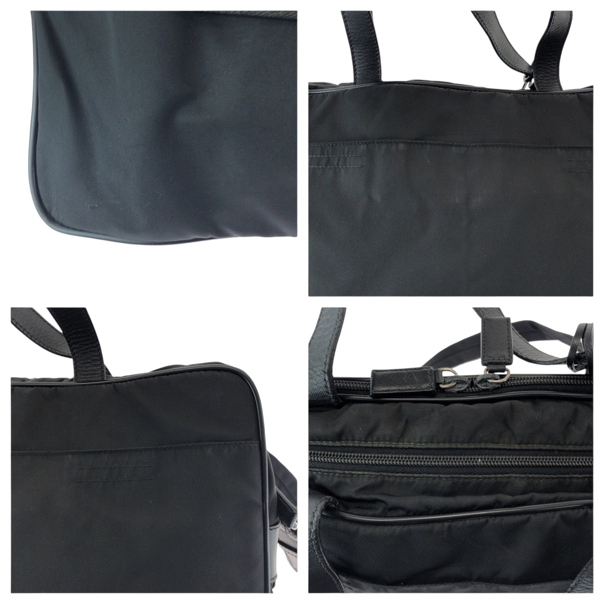 PRADA Shoulder Bag V407S Nylon Black SilverMetal Test Triangle With logo