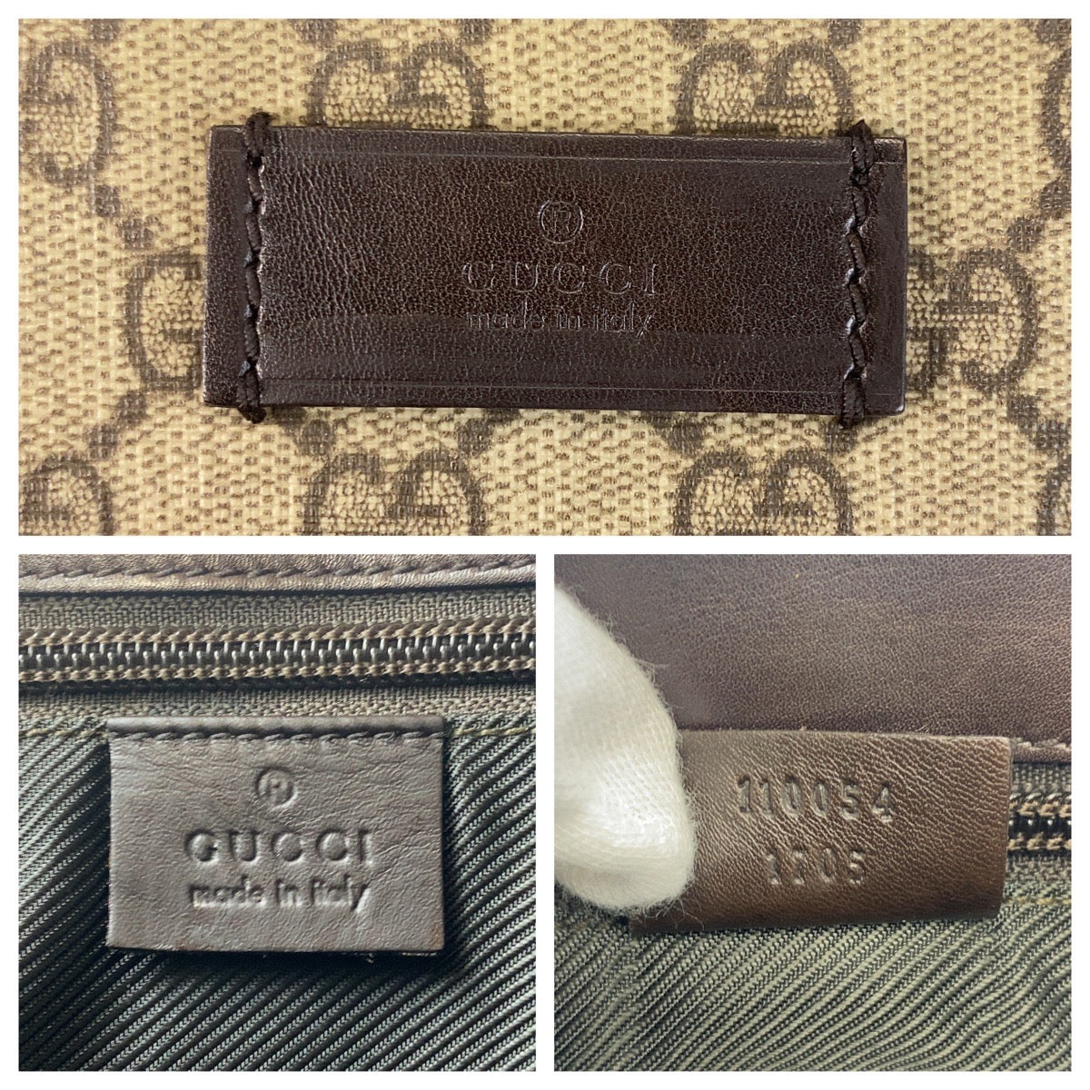 GUCCI Shoulder Bag 110054 GG Supreme Canvas beige