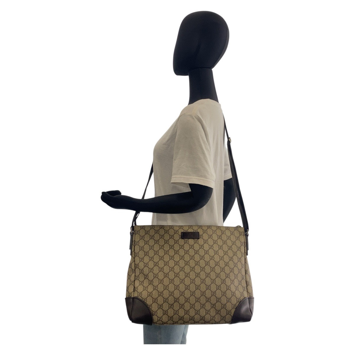 GUCCI Shoulder Bag 110054 GG Supreme Canvas beige