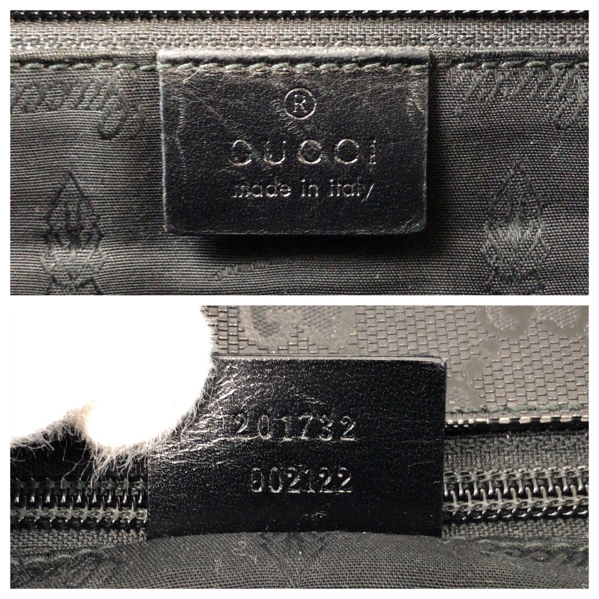 GUCCI Shoulder Bag PVC black GG implementation