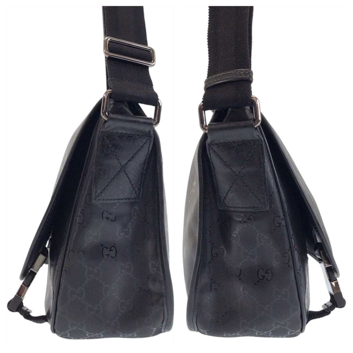 GUCCI Shoulder Bag PVC black GG implementation