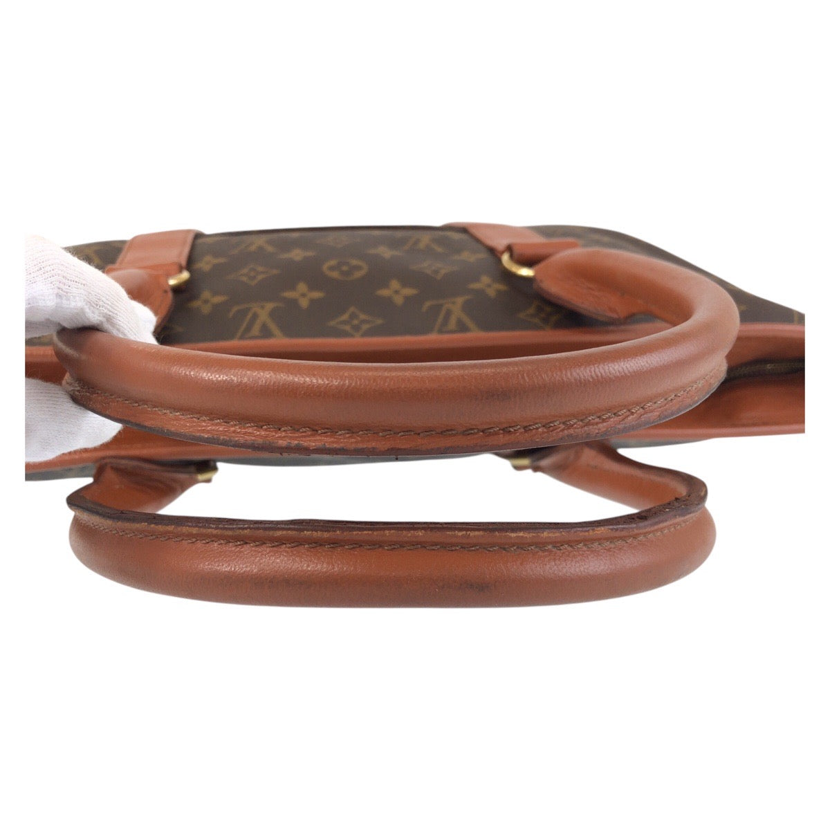 LOUIS VUITTON Tote Bag M42425 PVC Brown Gold Metal Monogram Weekend PM