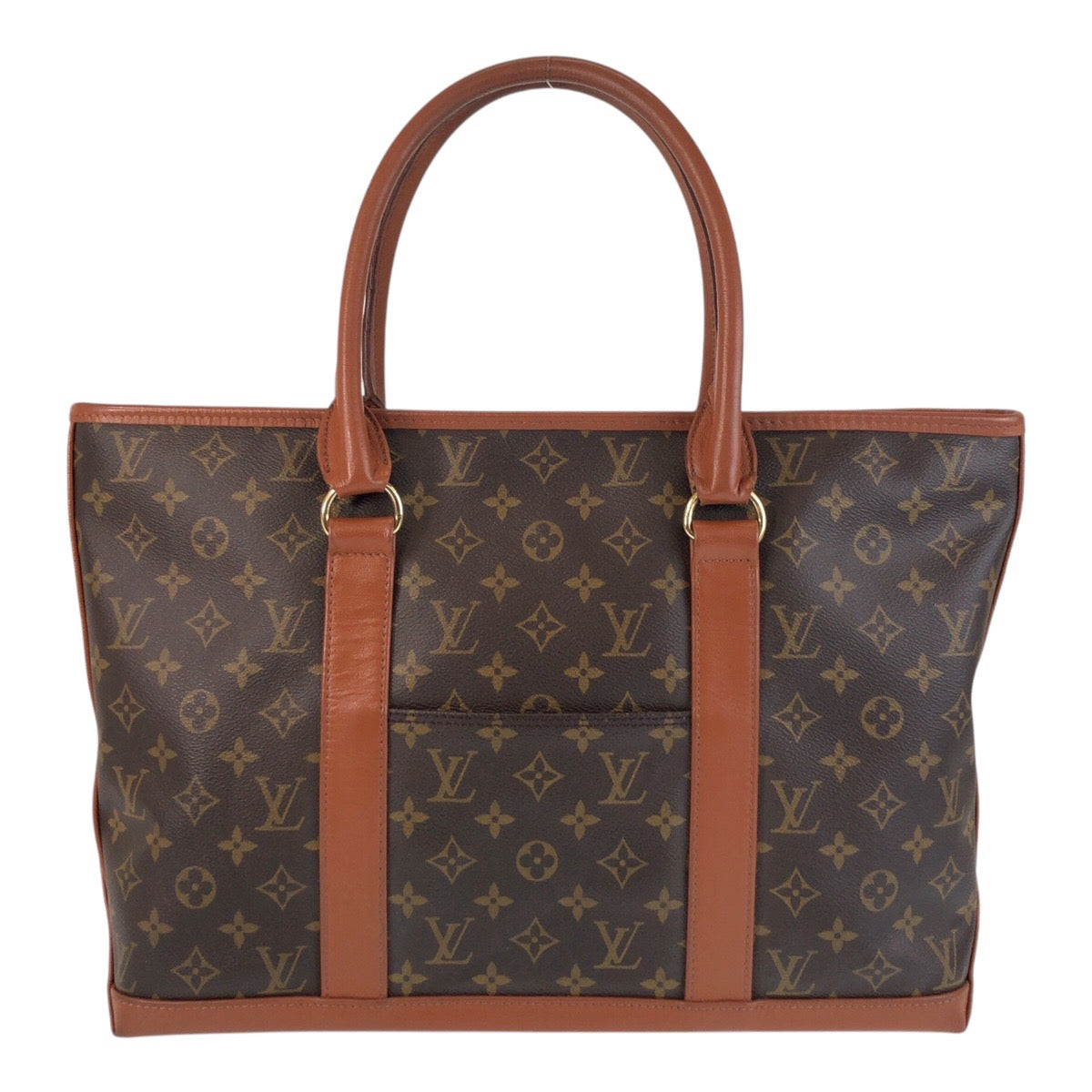 LOUIS VUITTON Tote Bag M42425 PVC Brown Gold Metal Monogram Weekend PM