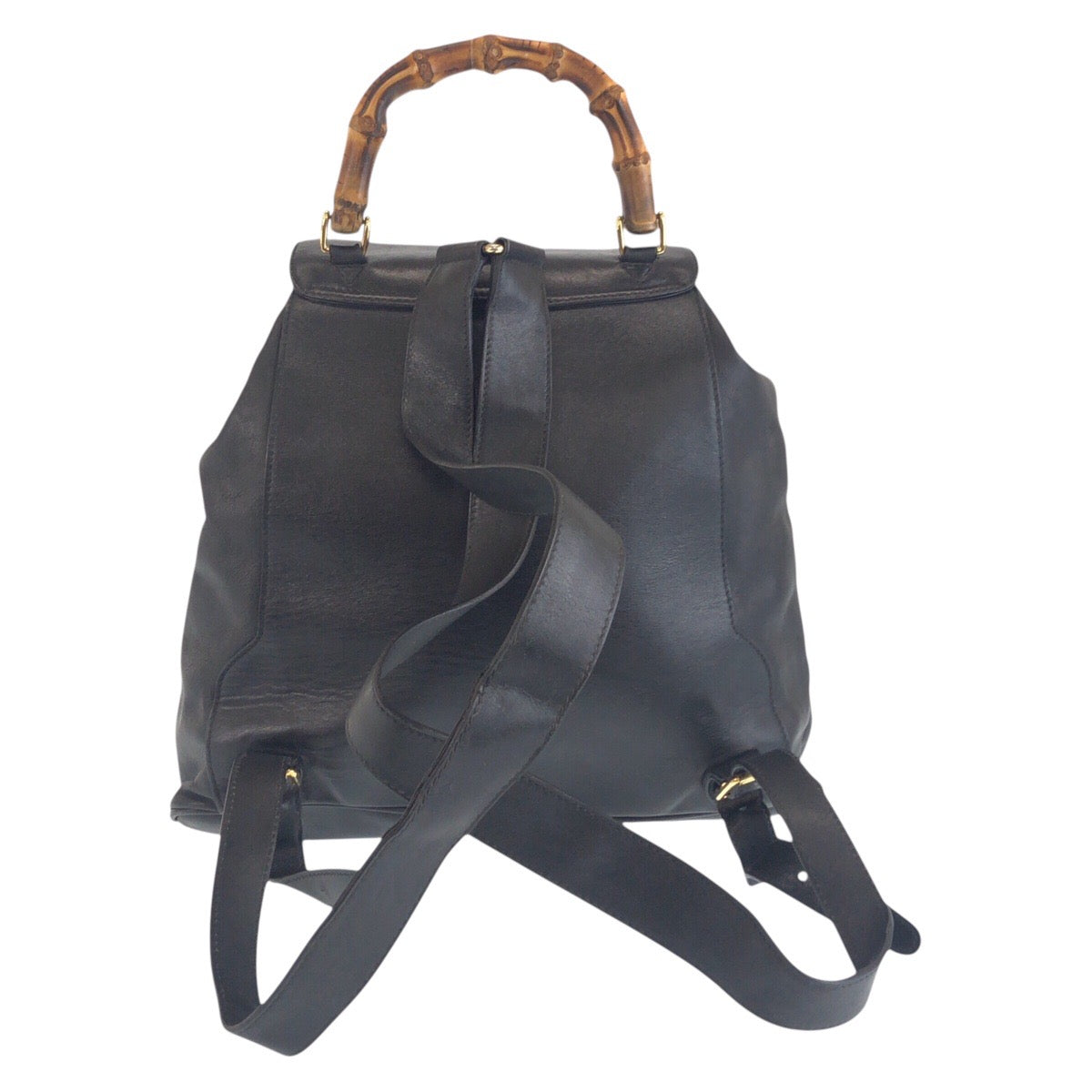 GUCCI Backpack 006 2040 0016 leather Black GoldMetal Bamboo