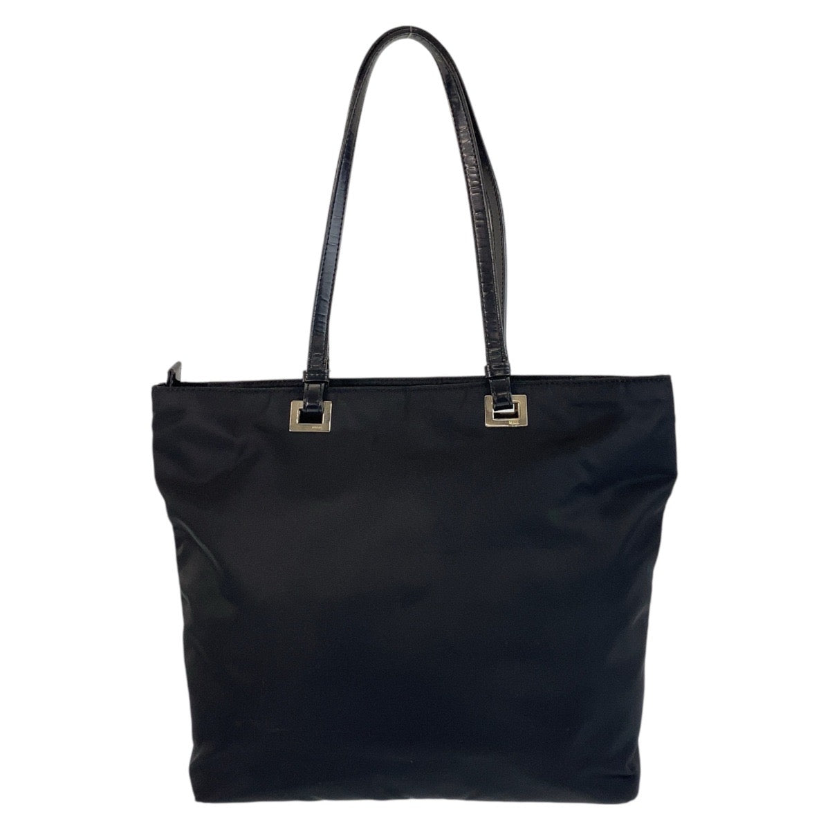 PRADA Tote Bag Nylon Black SilverMetal Test Triangle With logo