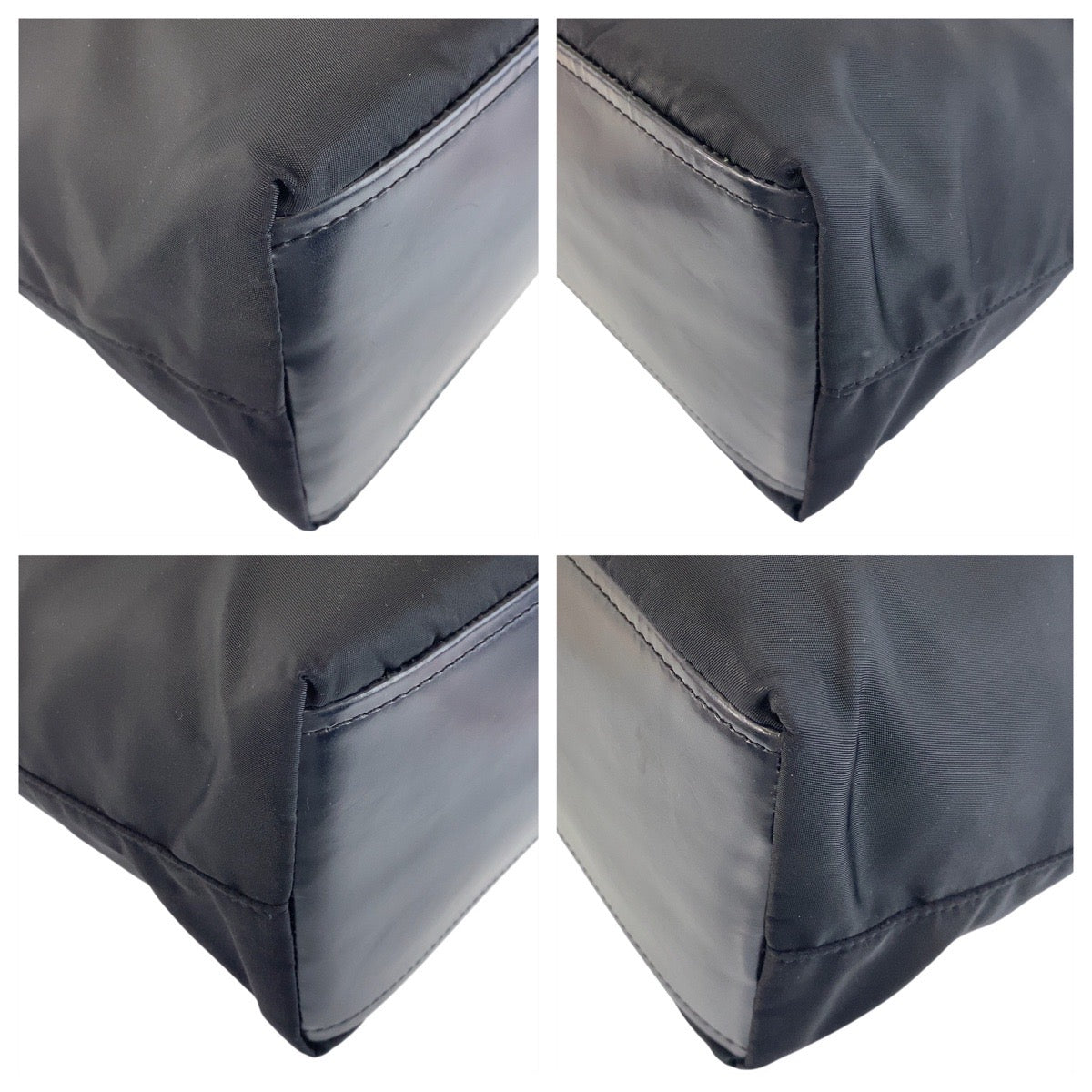 PRADA Tote Bag Nylon Black SilverMetal Test Triangle With logo
