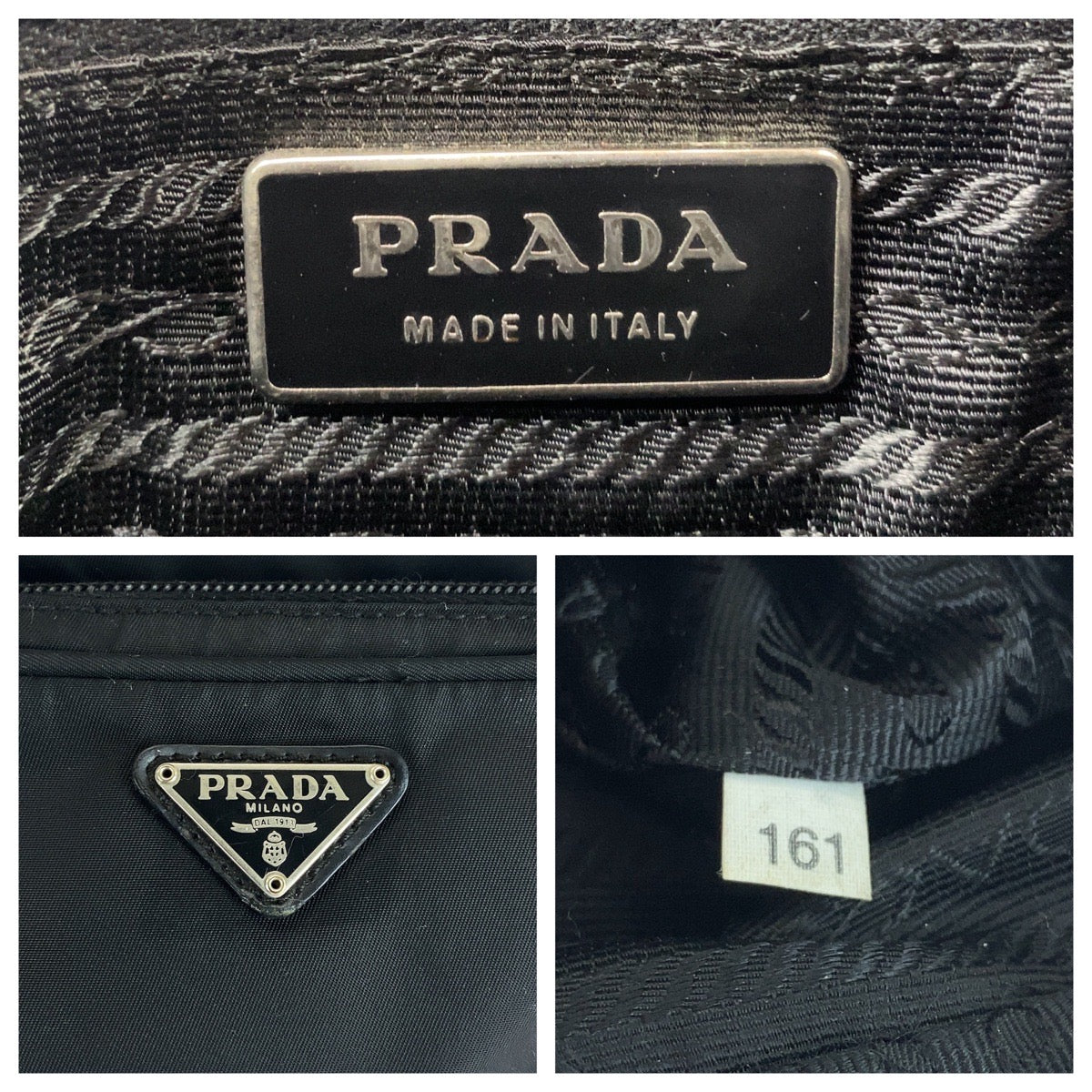 PRADA Shoulder Bag BT0169 Nylon Black SilverMetal Test Triangle With logo