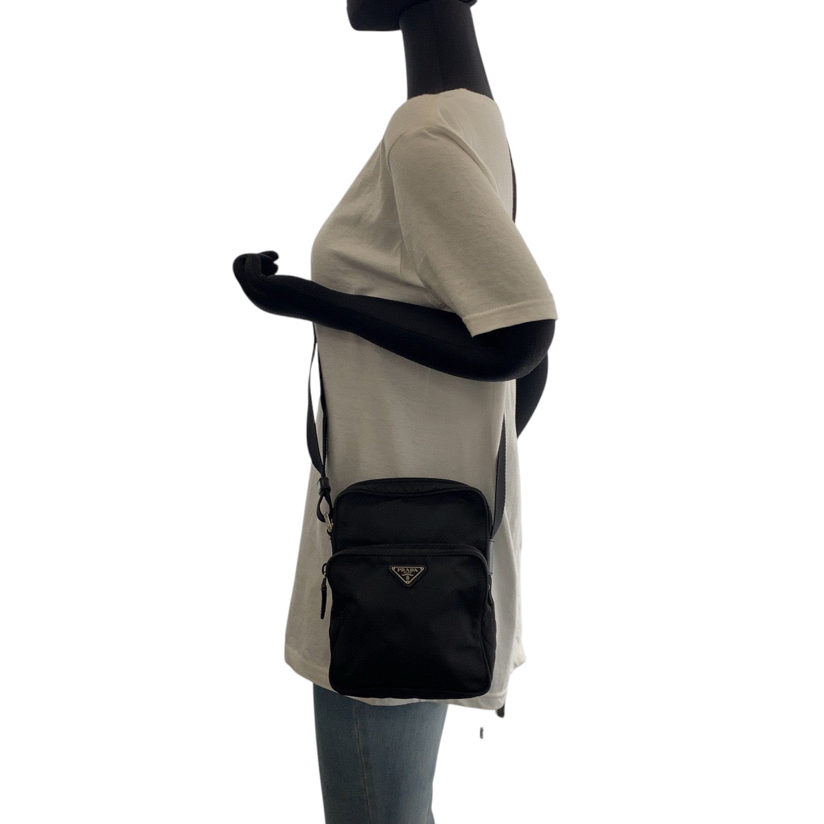 PRADA Shoulder Bag BT0169 Nylon Black SilverMetal Test Triangle With logo