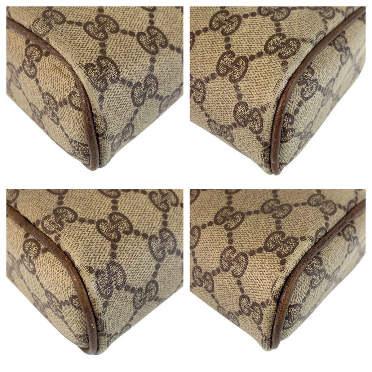 GUCCI Shoulder Bag 41 004 4465 GG Supreme Canvas Beige Brown Gold Metal Sherry Line Old Gucci