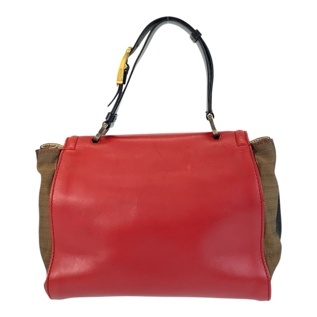 FENDI Handbag leather Red brown Pecan Silvana