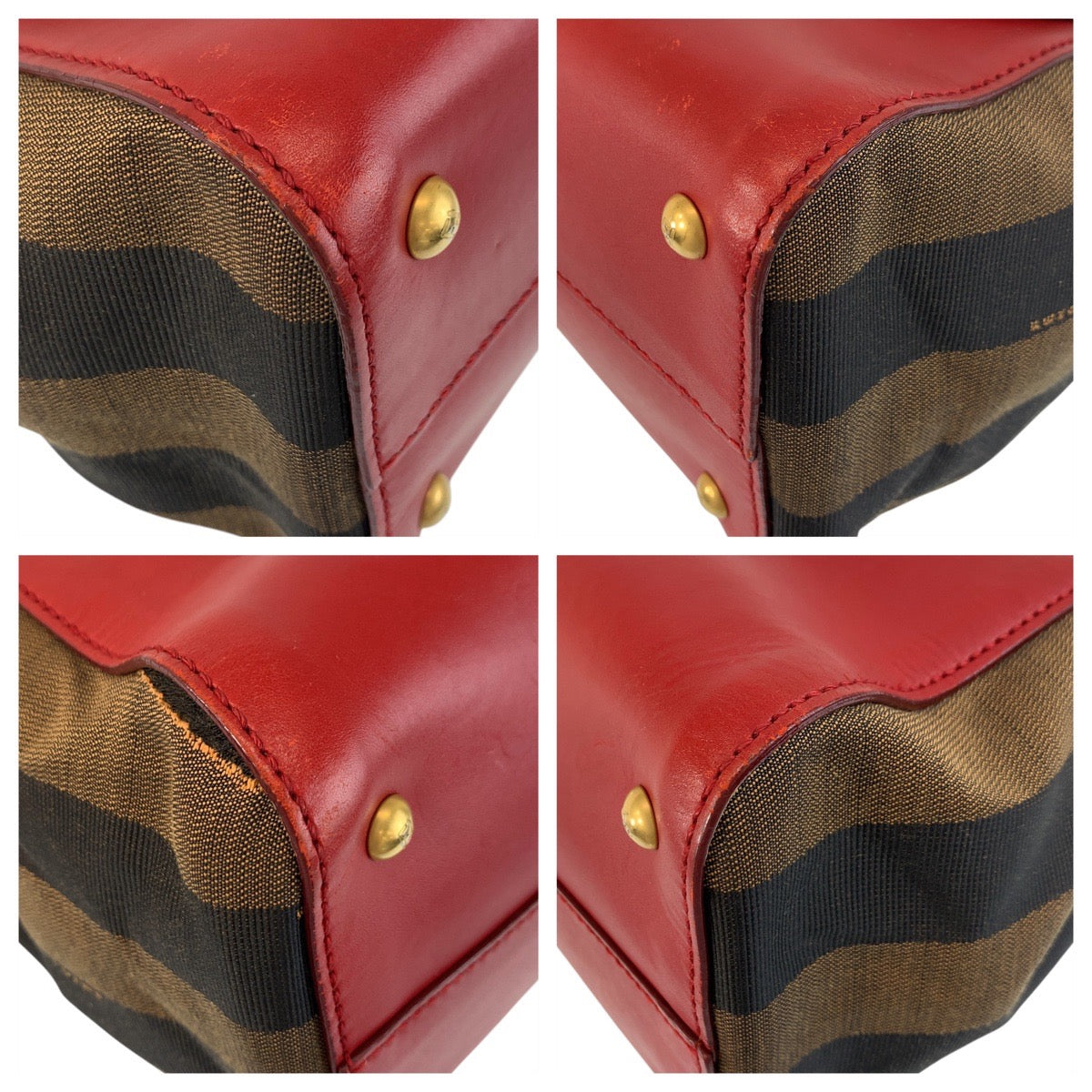 FENDI Handbag leather Red brown Pecan Silvana