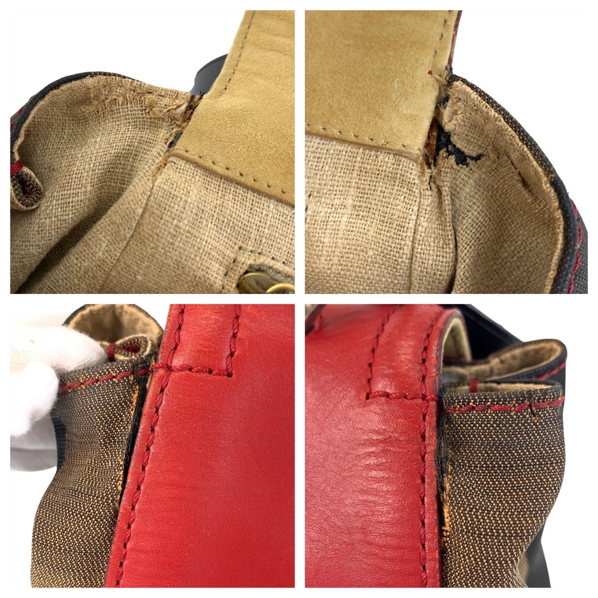FENDI Handbag leather Red brown Pecan Silvana