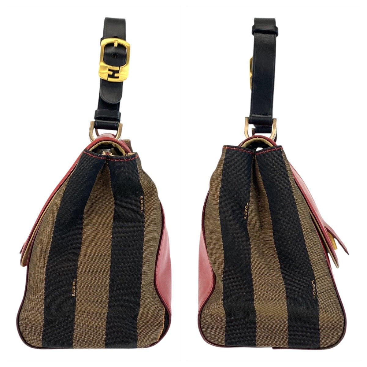FENDI Handbag leather Red brown Pecan Silvana