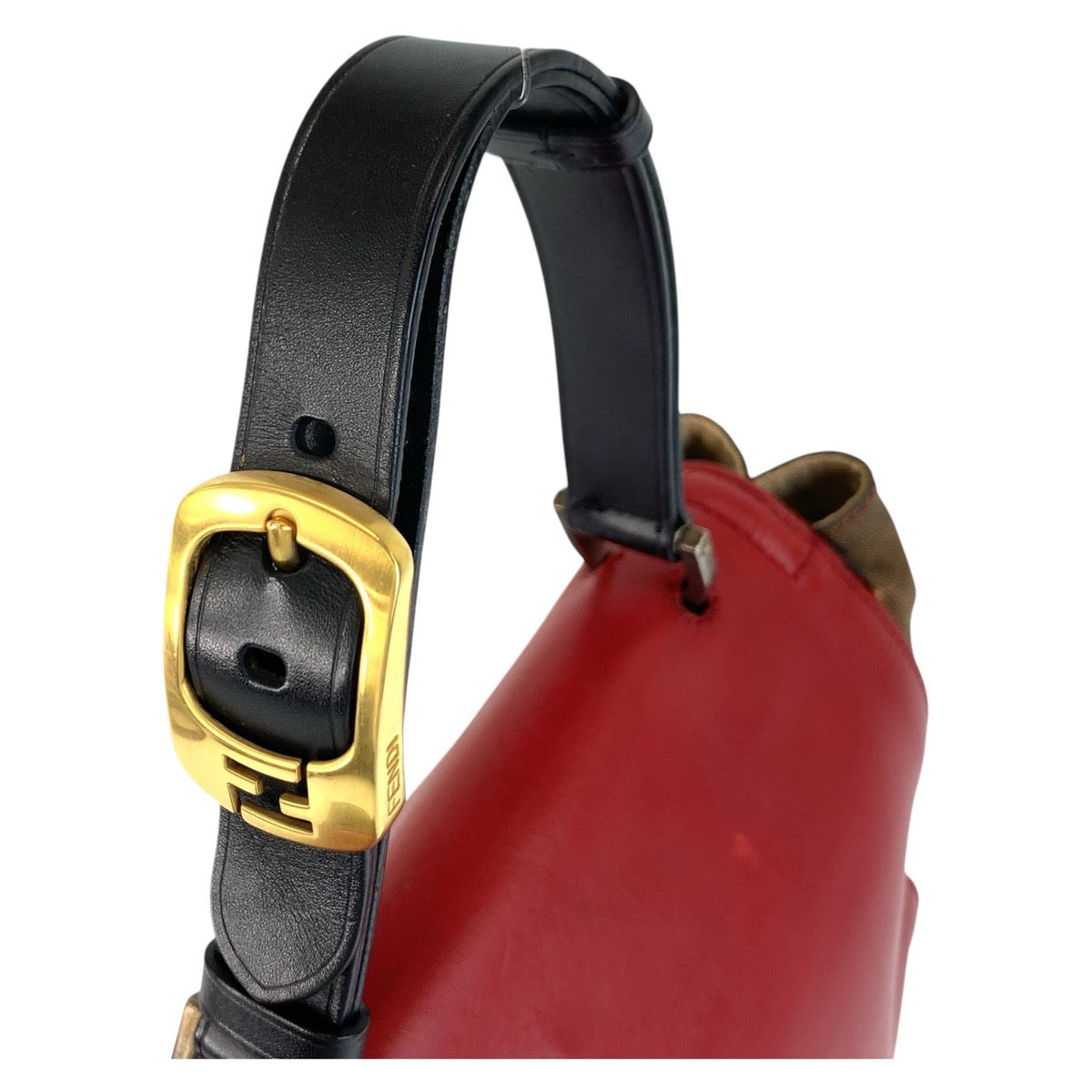 FENDI Handbag leather Red brown Pecan Silvana